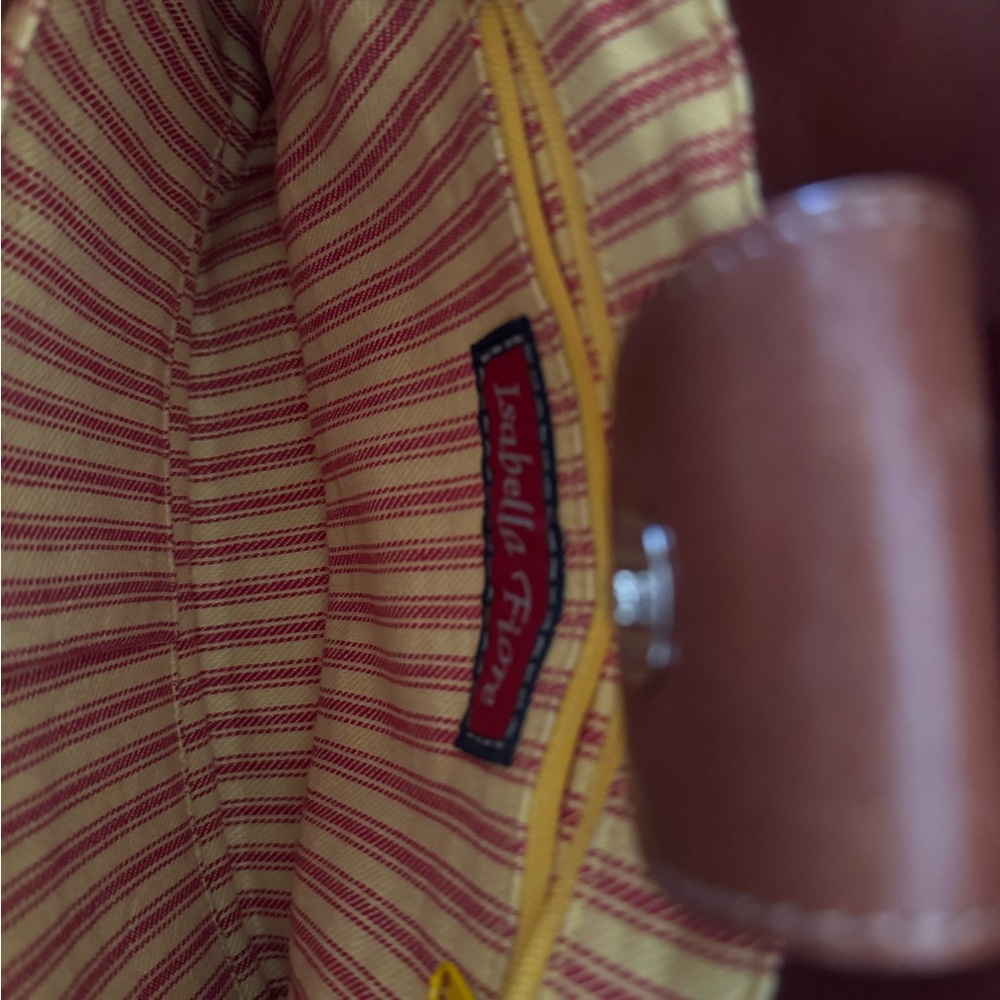 Isabella Fiore Yellow Tote with Palm Tree Design - Picture 3 of 3